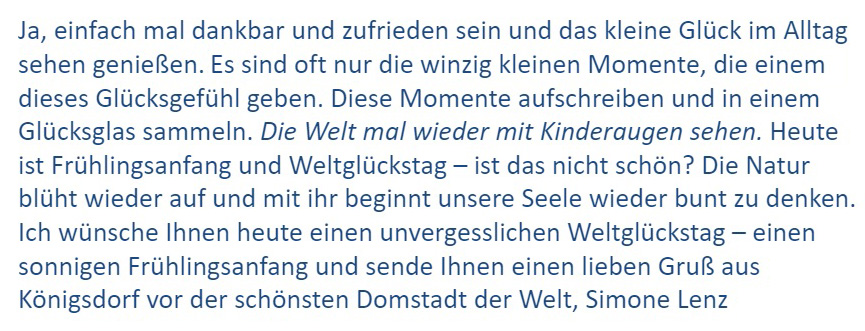 einfach glücklich sein